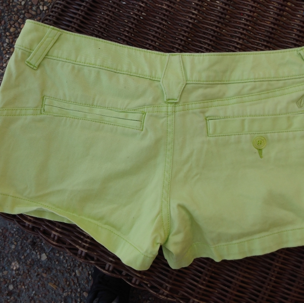 Volcom lime green shorts